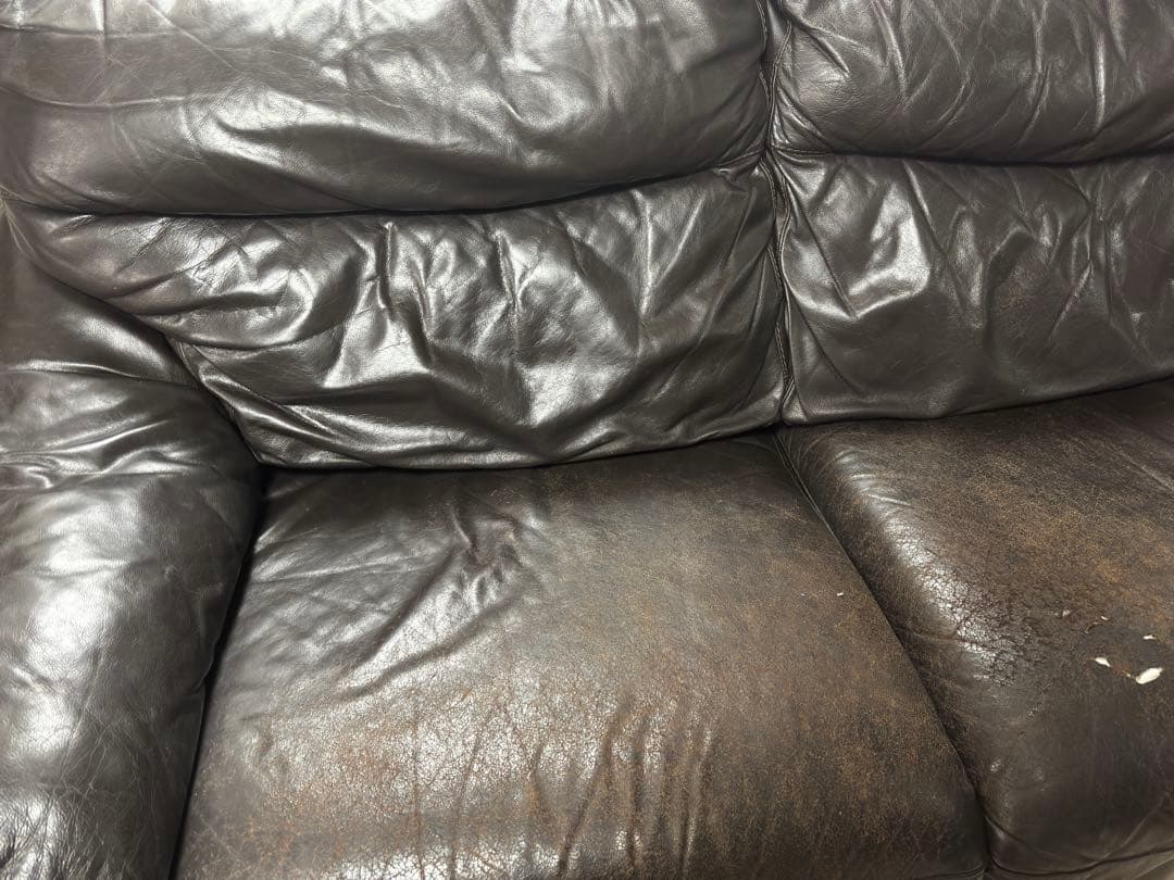 高級ソファ 本革 大塚家具 茶色 レザーワールド　3人サイズ