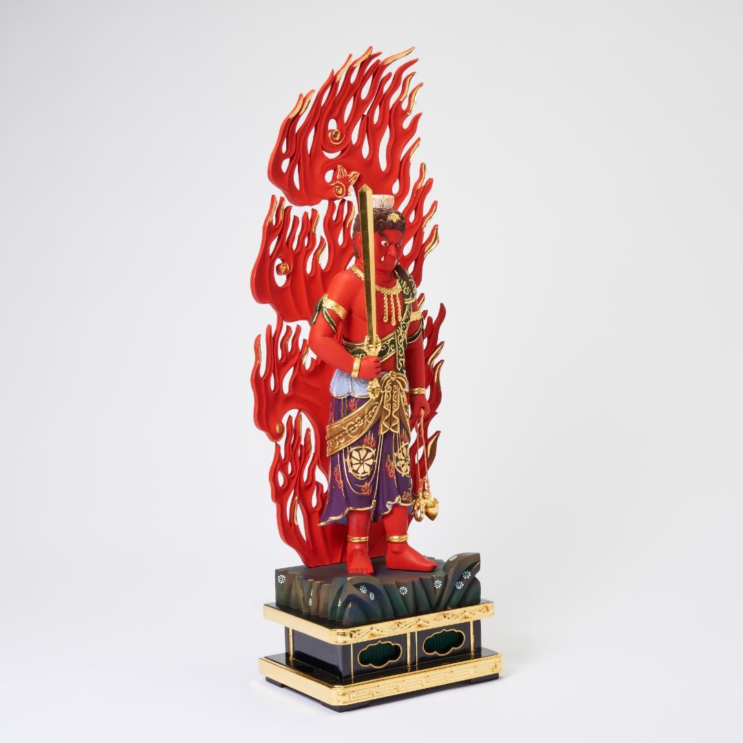 楠　立赤不動明王　70ｃｍ　濃彩切金 #072