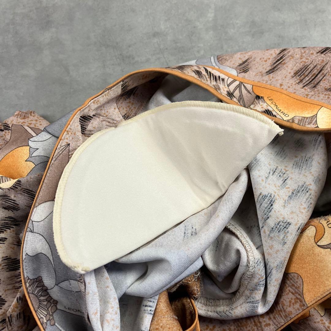 LEONARD レオナール 総柄カーディガン 42 大きいサイズ カンカン 花柄