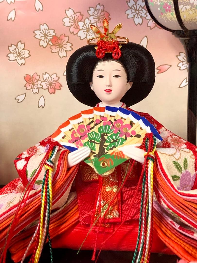 雛人形ケース飾り　ちりめん2人芥子サイズ