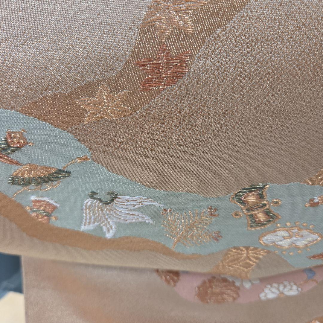 作家物訪問着4点フルセット、着物、袋帯、帯締め、帯揚げ