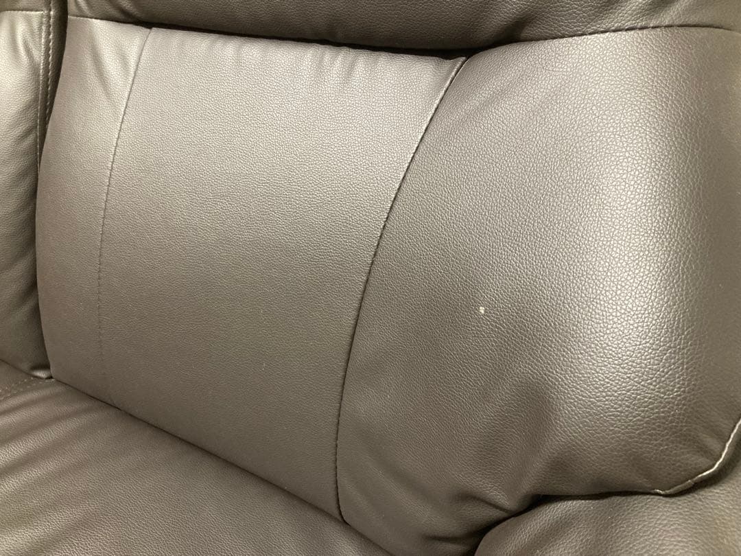 ニトリ 二人掛けソファ コウテイ 合成皮革 ダークブラウン 茶色 クッション付き