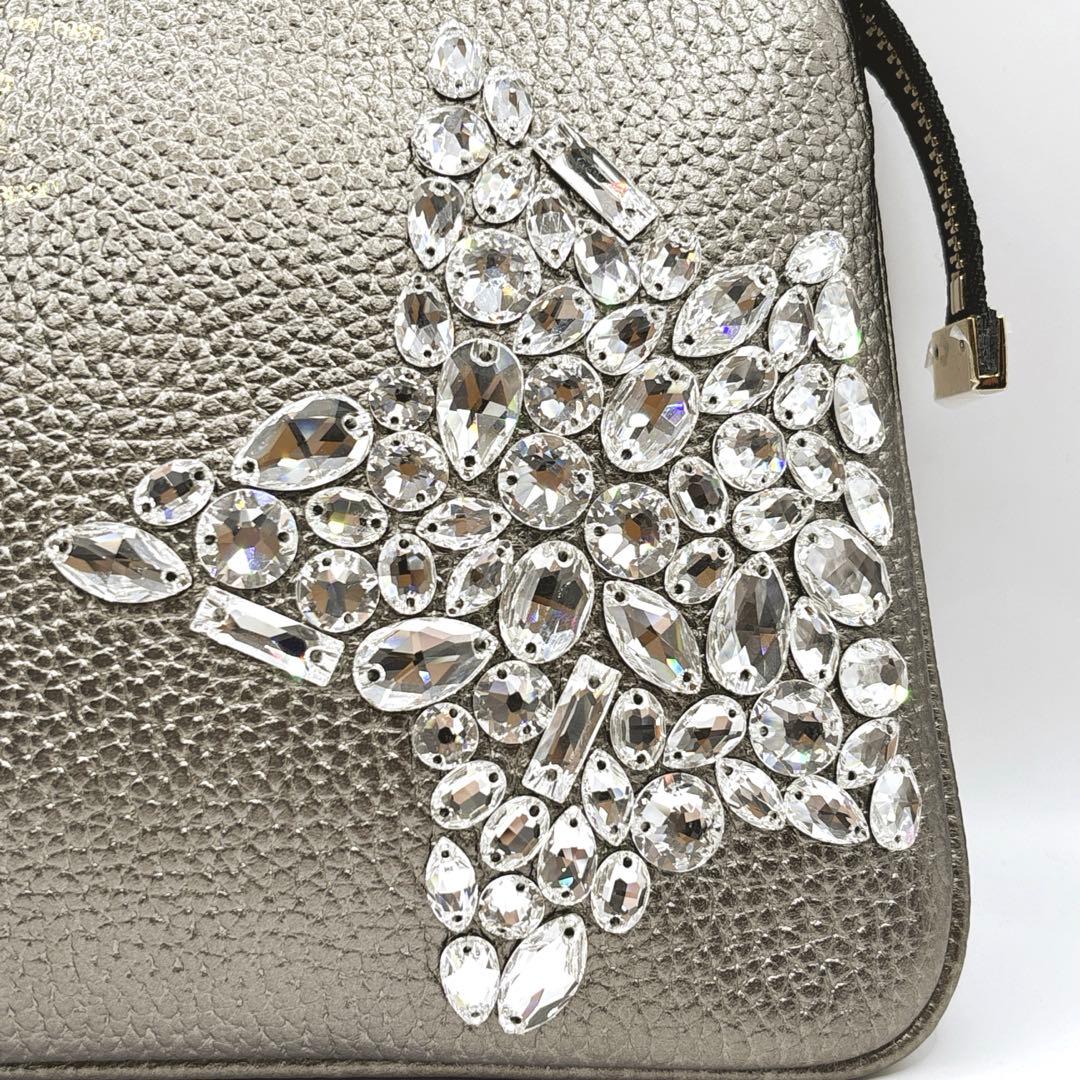 ✨未使用・定価7万✨ ADMJ ウォレットショルダー スワロフスキー ガンメタル