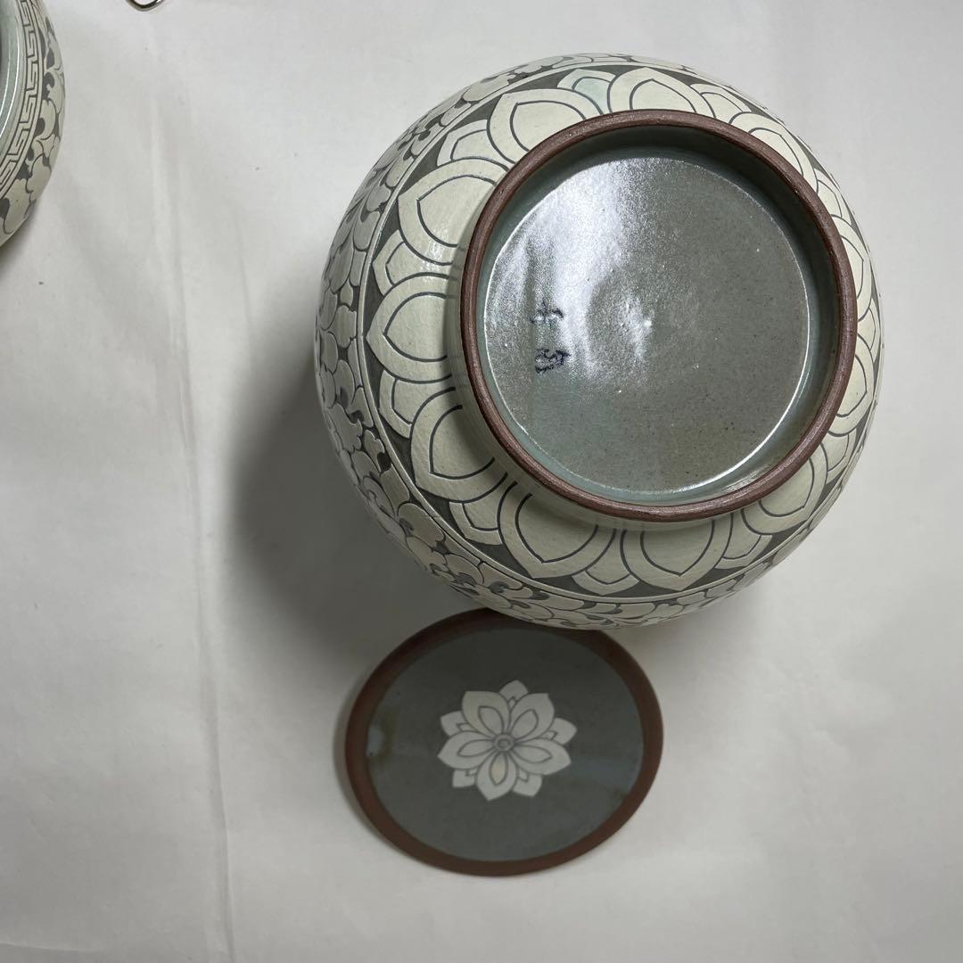 FA38⑨ 奇泉アラベスク風模様茶道具4点セット