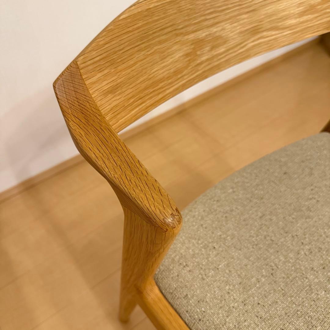 美品 シキファニチア ユナセミアームチェア ダイニングチェア 椅子 日本製 ②