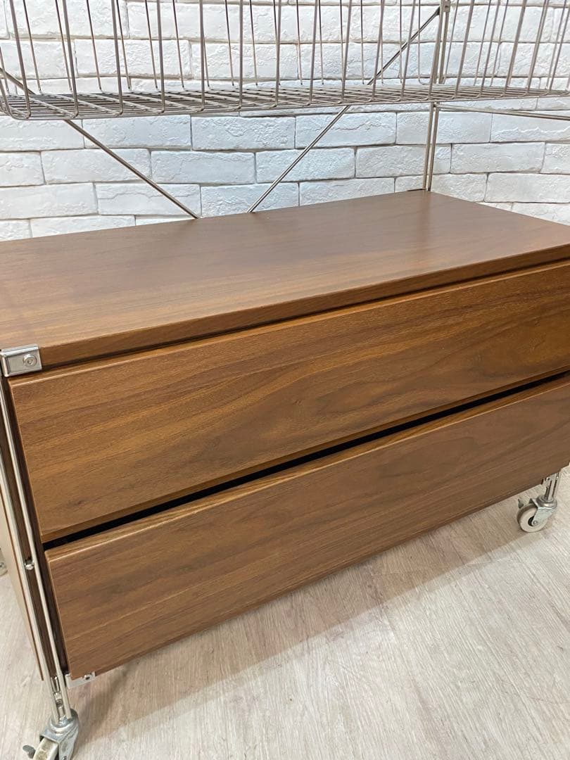 【東京都23区配送無料】無印　スチール　ユニットシェルフ　ウォルナット　棚　収納