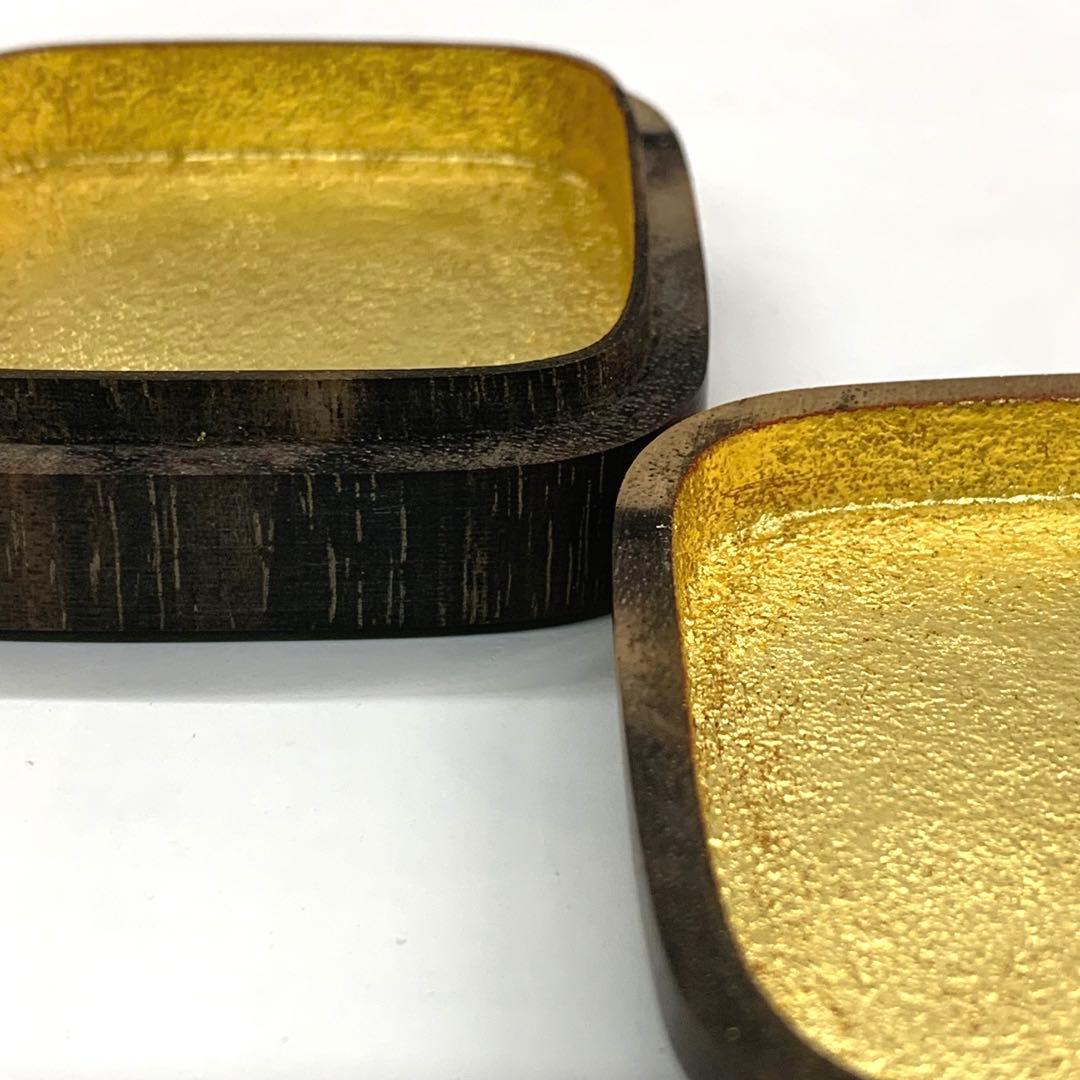 【香合　秋草　黒柿　四方】道場宗廣　共箱