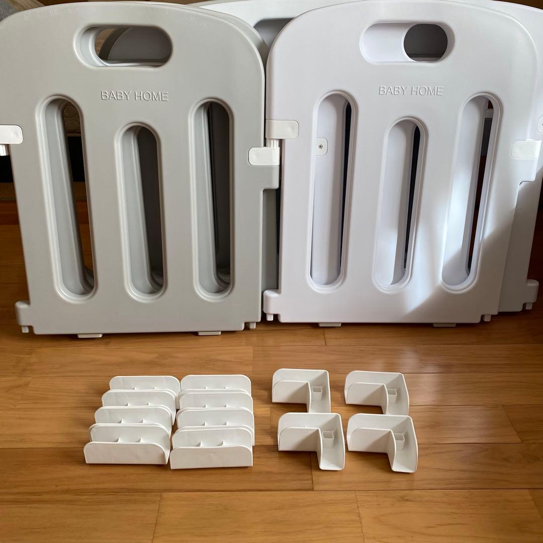 ベビーサークル 200×160 くすみカラー グレー