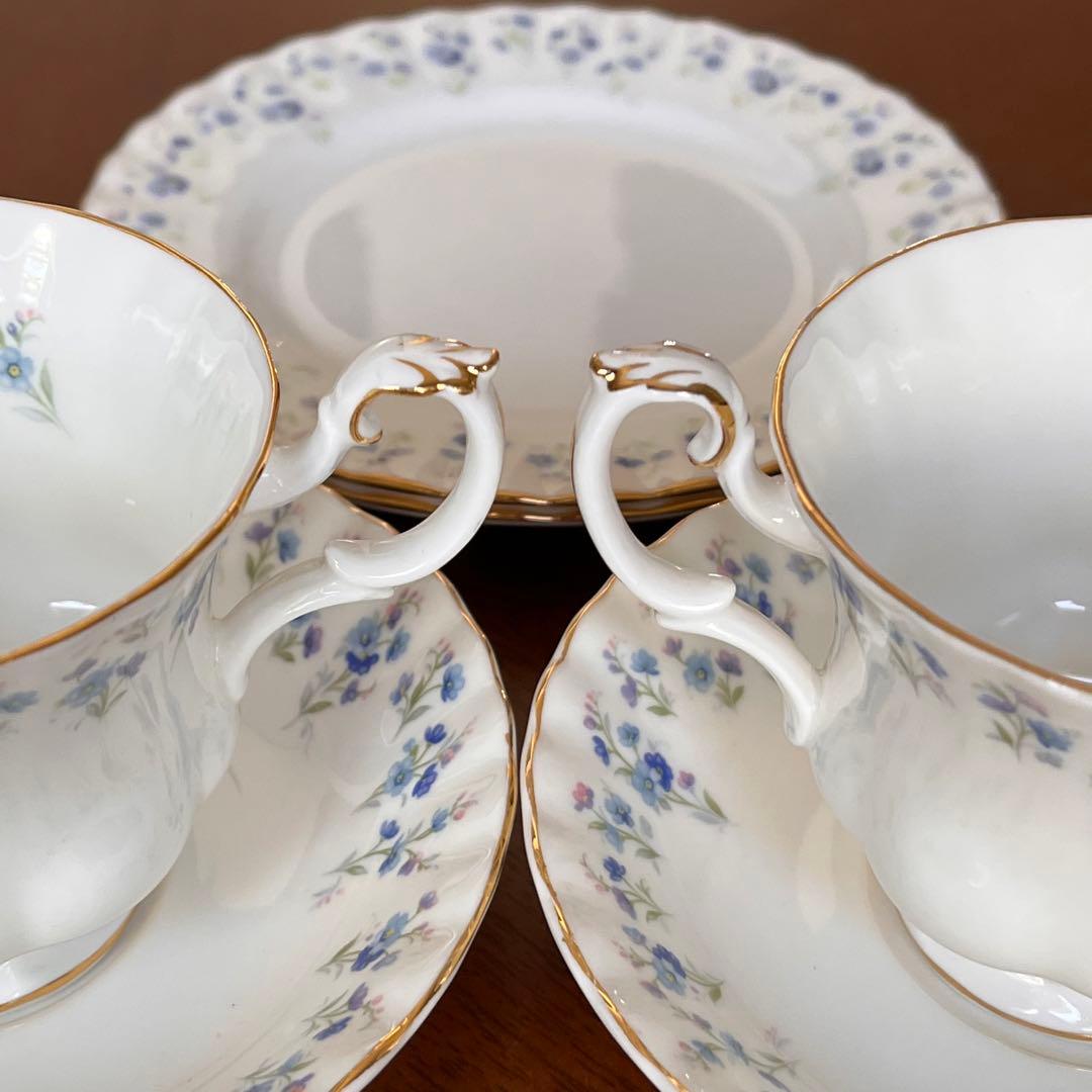 【美品】ロイヤルアルバート★勿忘草・メモリーレーン★トリオ　ペア