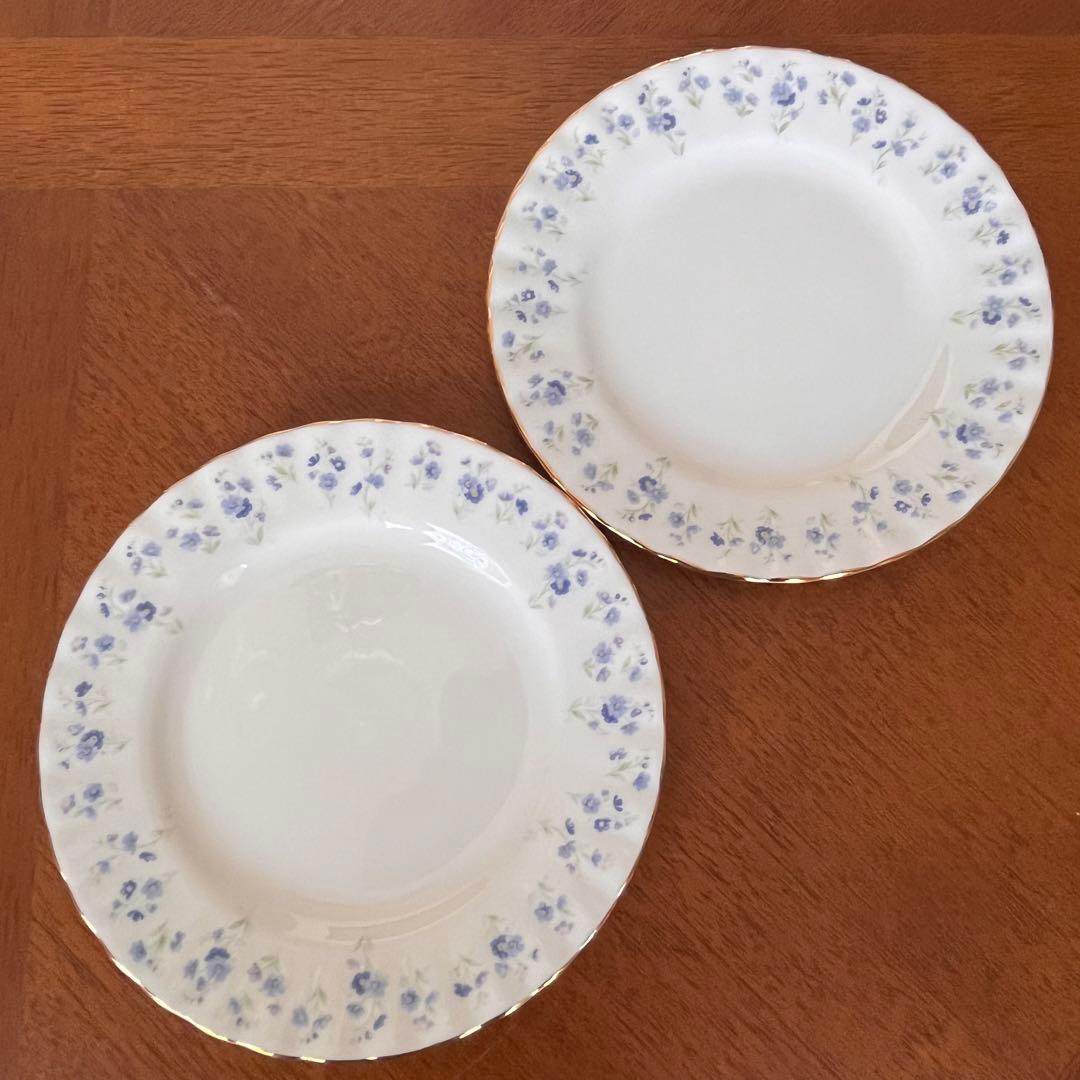 【美品】ロイヤルアルバート★勿忘草・メモリーレーン★トリオ　ペア