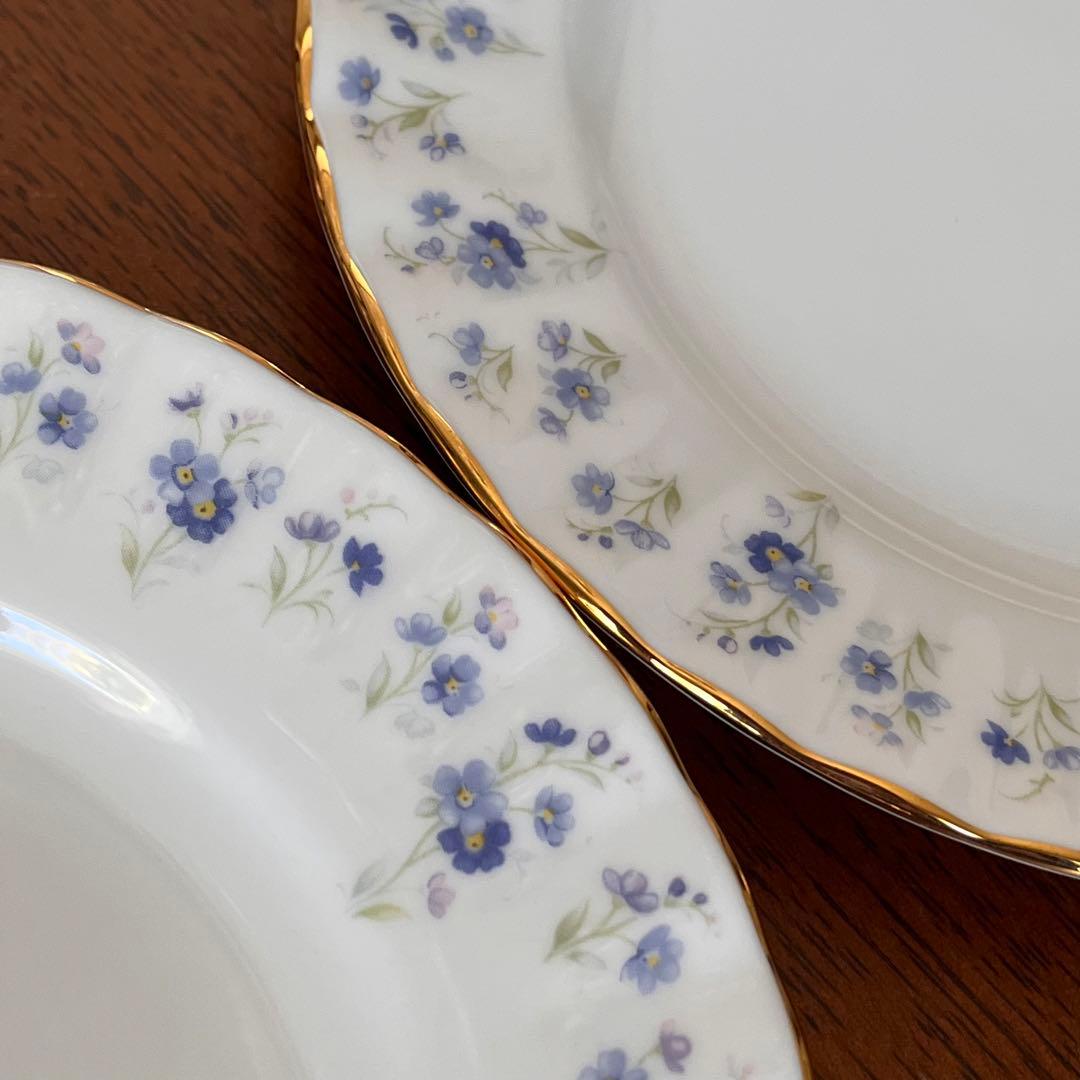 【美品】ロイヤルアルバート★勿忘草・メモリーレーン★トリオ　ペア