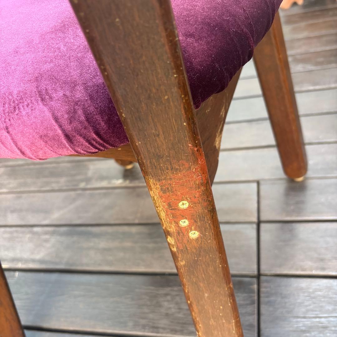 ダイニングチェア　椅子　ベルベット　検　アンティーク　ヴィンテージ