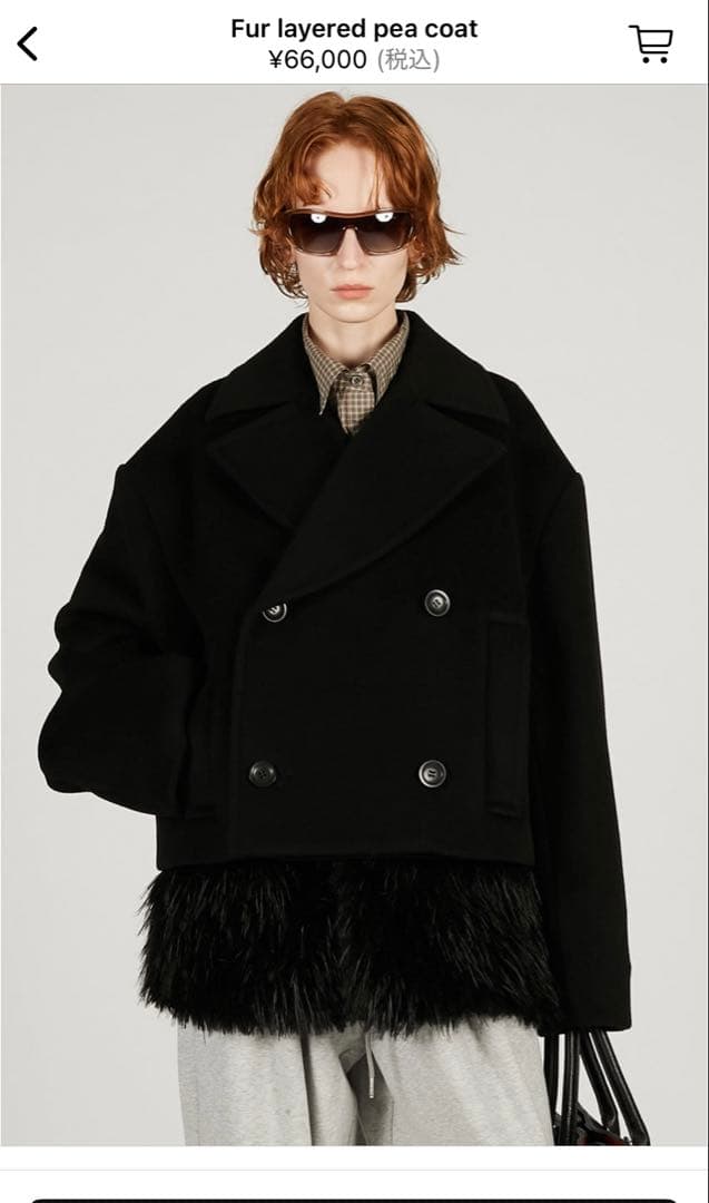 prankproject 新作裾ファーコートfarlayeredpea coat