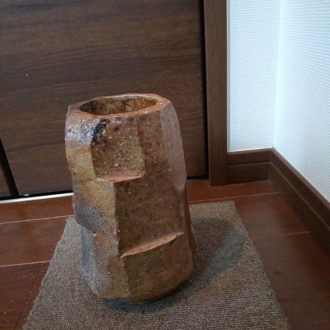 重厚感　花器　備前焼　24