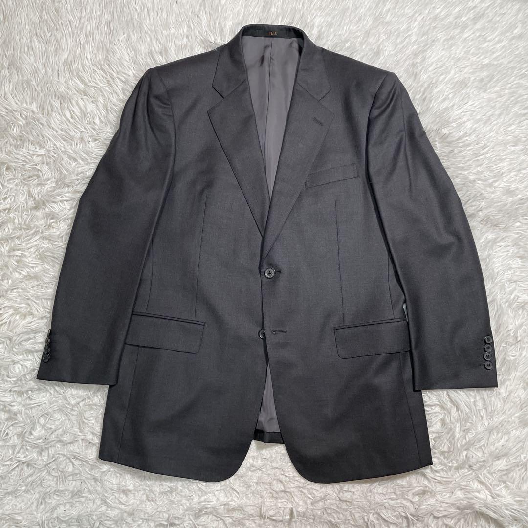 極美品　DAKS スーツ　セットアップ　3ピース　ベスト　グレー　XL