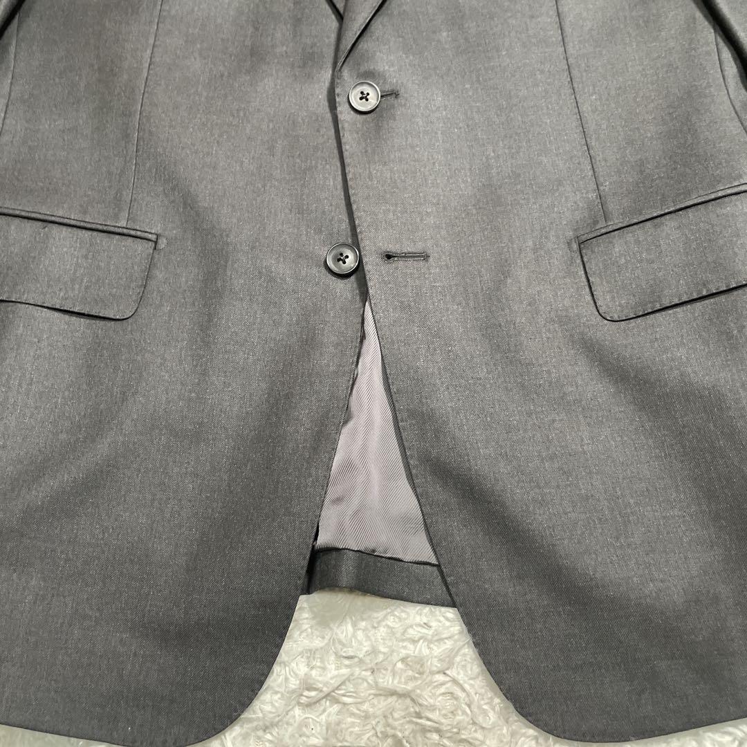 極美品　DAKS スーツ　セットアップ　3ピース　ベスト　グレー　XL