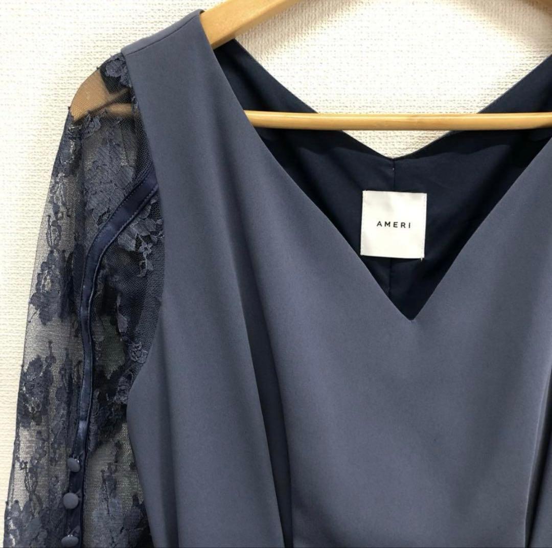 うた　アメリ　レーススリーブドレス　ワンピース　長袖 パーティードレス