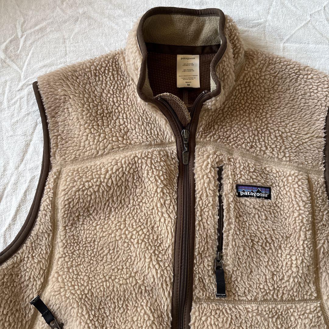 00s パタゴニア フリースベスト ベージュ ブラウン レトロx 23045