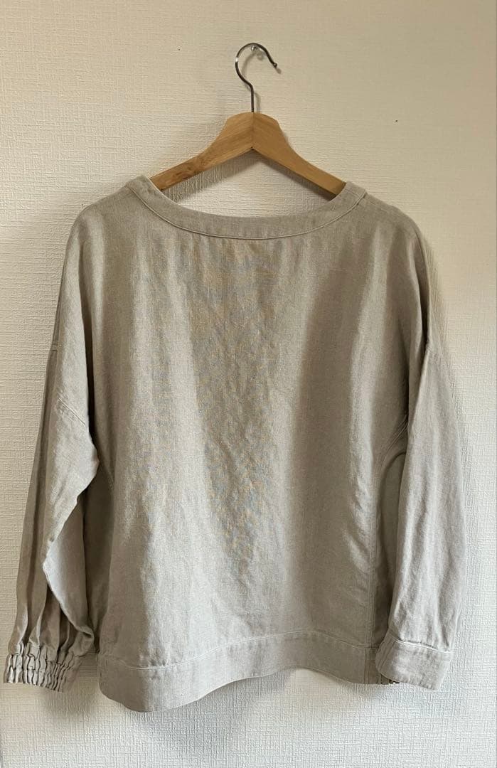 wafu.リネンスウェット／ 亜麻ナチュラル 袖クシュかわいい★
