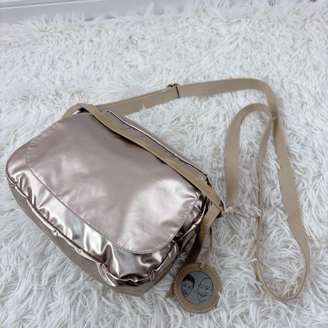 未使用級✨jackgommeジャックゴム斜めがけショルダー ピンクG×ベージュ