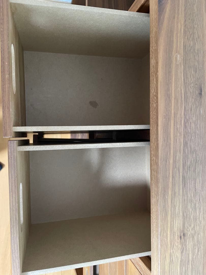 無印良品スタッキングシェルフ　ウォールナット材　➕引き出し4段2点セット