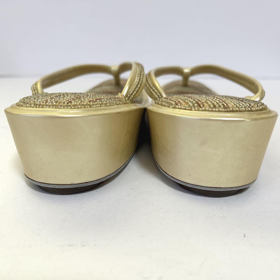 ✨美品✨総ビーズ 草履・バッグセット がま口 和装小物