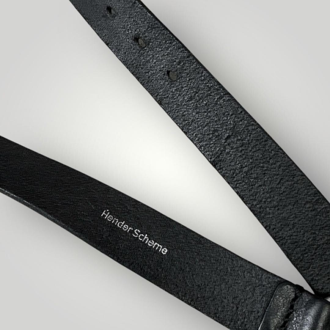 [人気] Hender Scheme レザー シュリンクショルダーベルト 黒