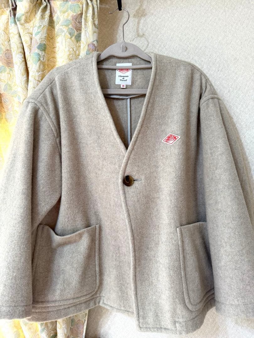 DANTON Vネックジャケット アウター ウールパイル 軽量 ダントン