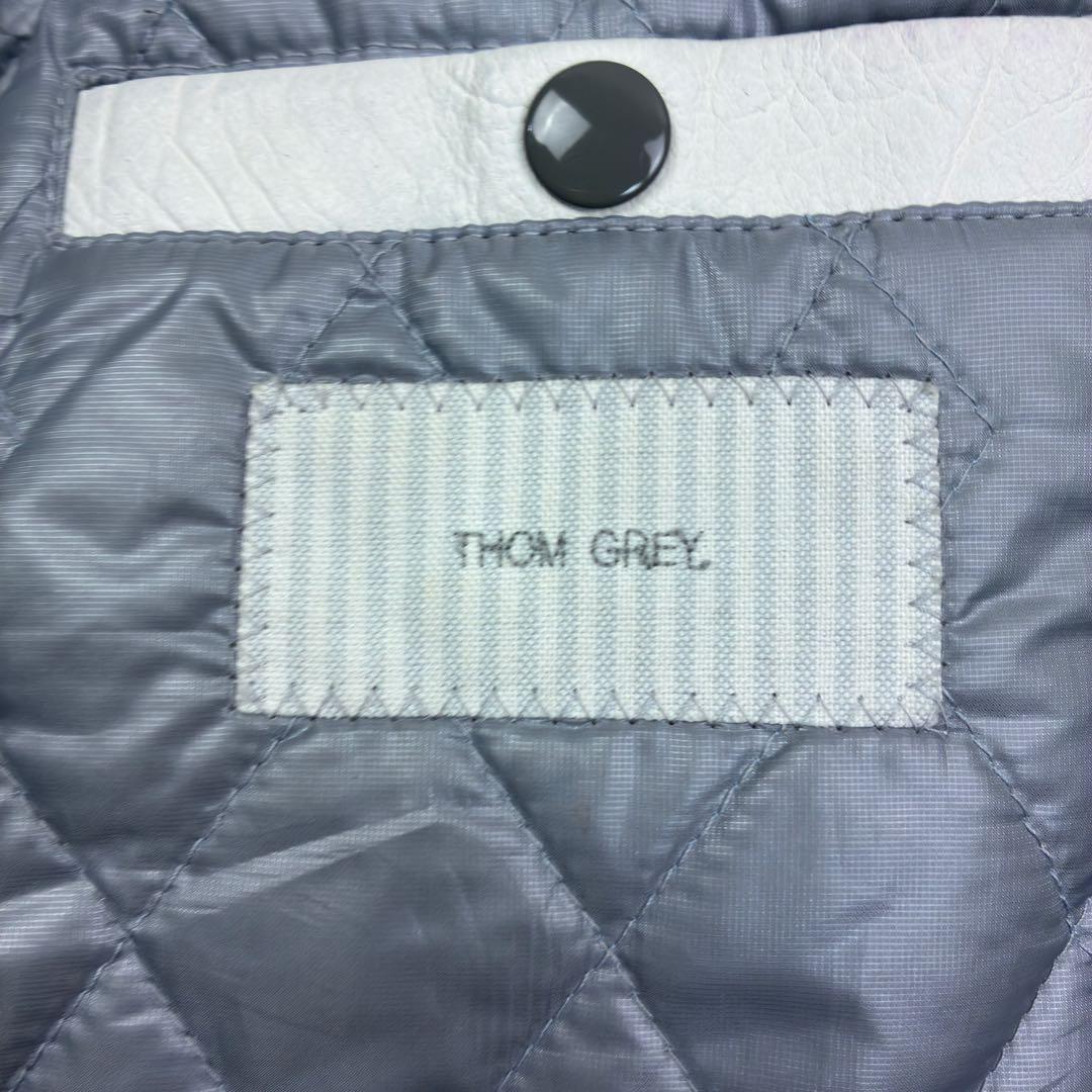 美品　トムブラウン　袖レザー　ビッグロゴ　コーデュロイ　スタジャン　M　紺　白