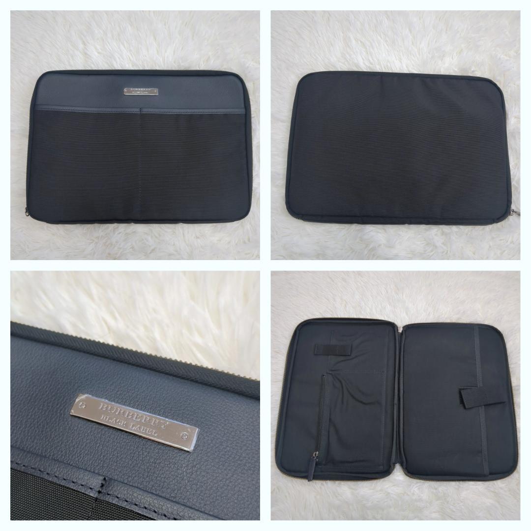 【未使用級】バーバリーブラックレーベル 豪華おまけ付 黒 レザー ビジネスバッグ