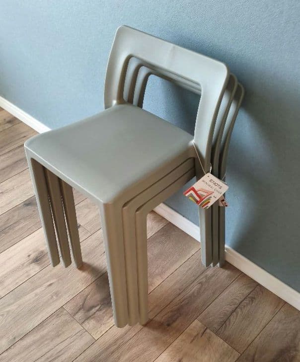 ENOTS （エノッツミニマル）チェア/グレー3脚セット/スタッキングチェア