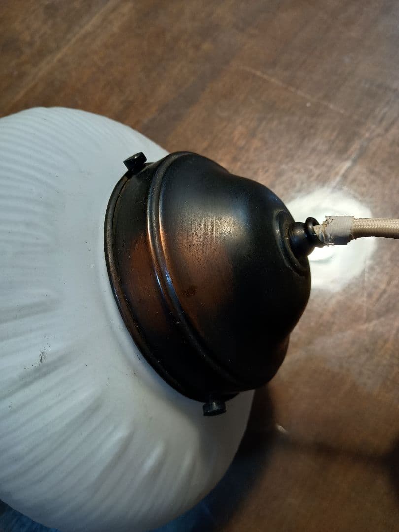 大正ロマン 古いガラスの電笠 レトロインテリア当時物