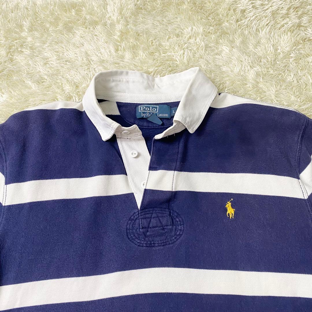 【常田大希着用】ポロラルフローレン ラガーシャツ ボーダー ネイビー ポロシャツ