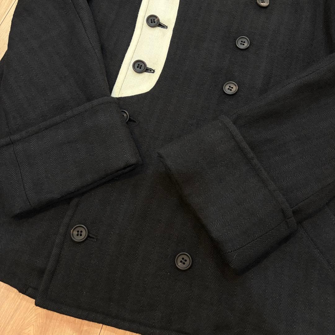 ⚫︎y's ワイズ ヨウジヤマモト ブラック ピーコート アルパカ混Pコート