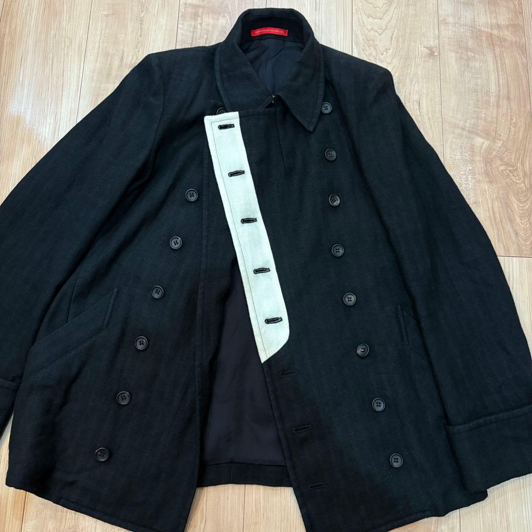 ⚫︎y's ワイズ ヨウジヤマモト ブラック ピーコート アルパカ混Pコート