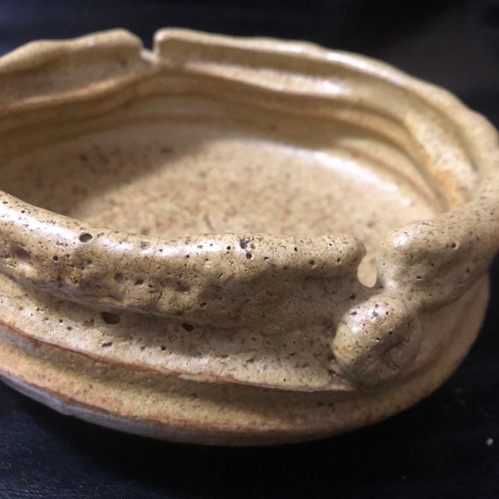 遺品整理◼️蔵のから謎の特大な灰盤？灰皿でしょうか？　名あり、箱あり　共箱　茶道具