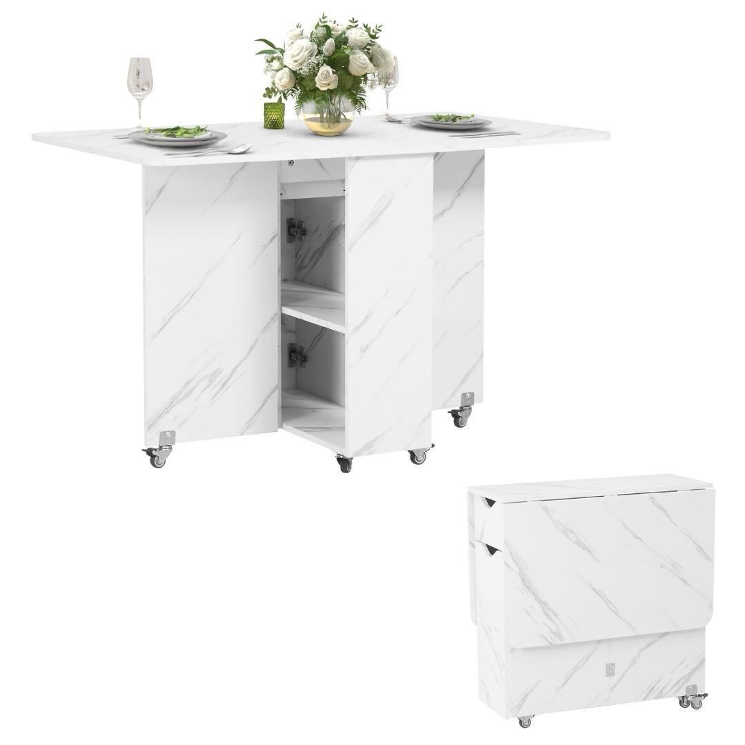 折りたたみダイニングテーブル✨万能ドロップリーフダイニングテーブル ロック可能