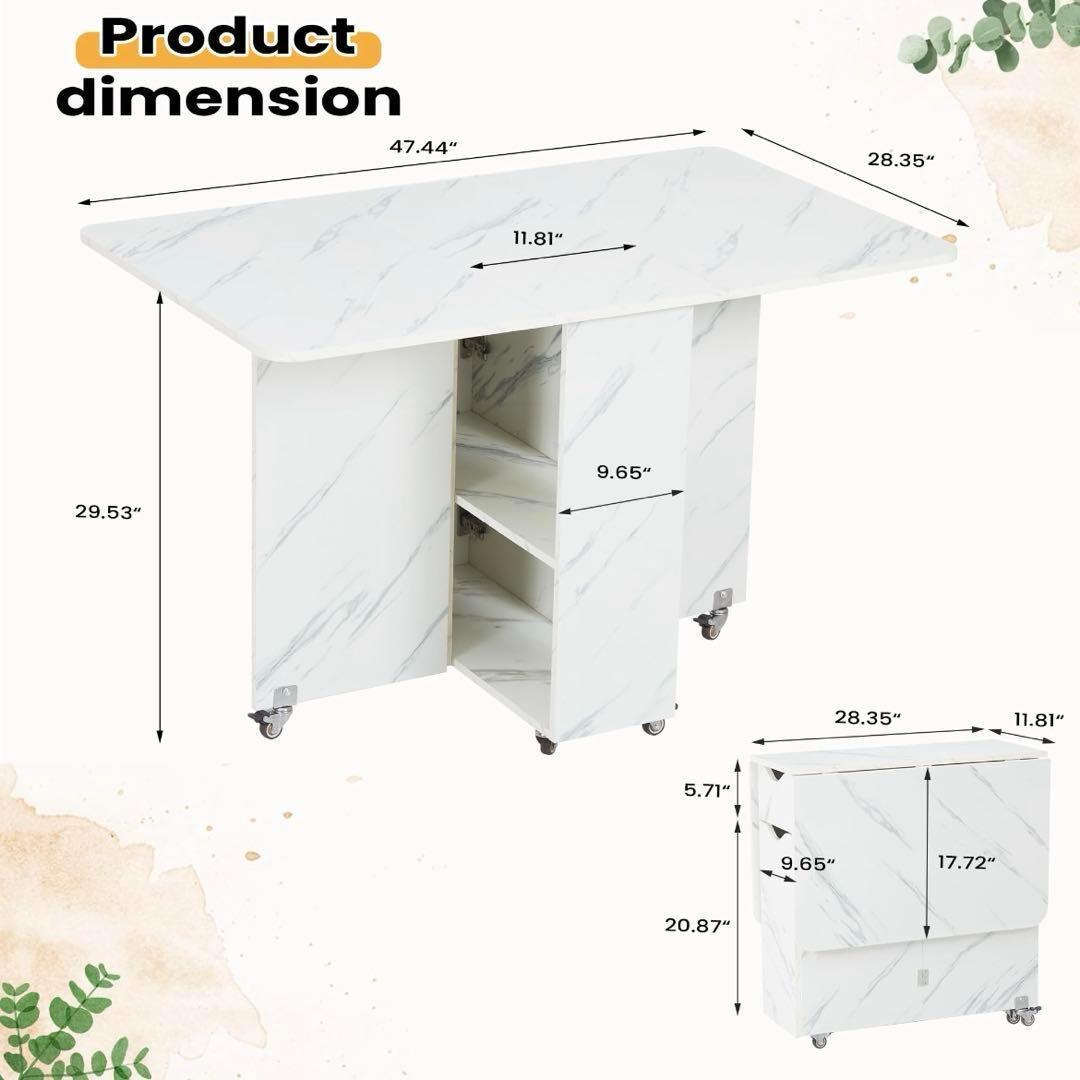 折りたたみダイニングテーブル✨万能ドロップリーフダイニングテーブル ロック可能