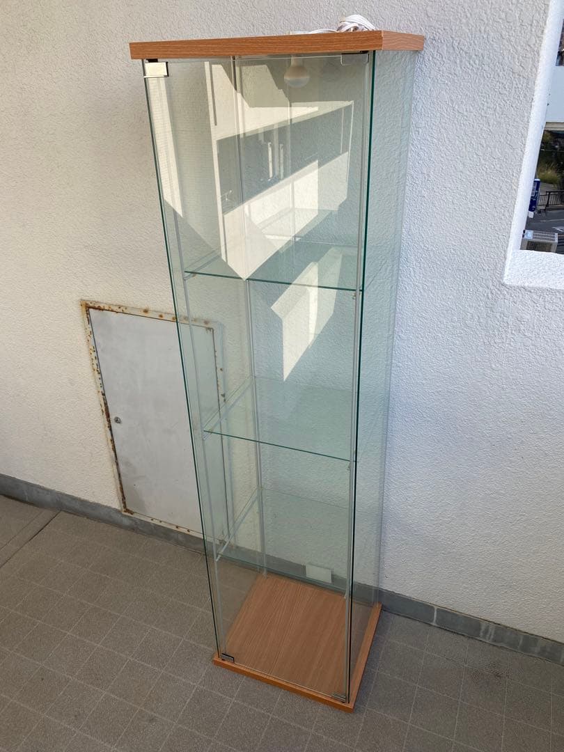 廃盤 IKEA DETOLF デトルフ ガラス扉キャビネット ディスプレイケース