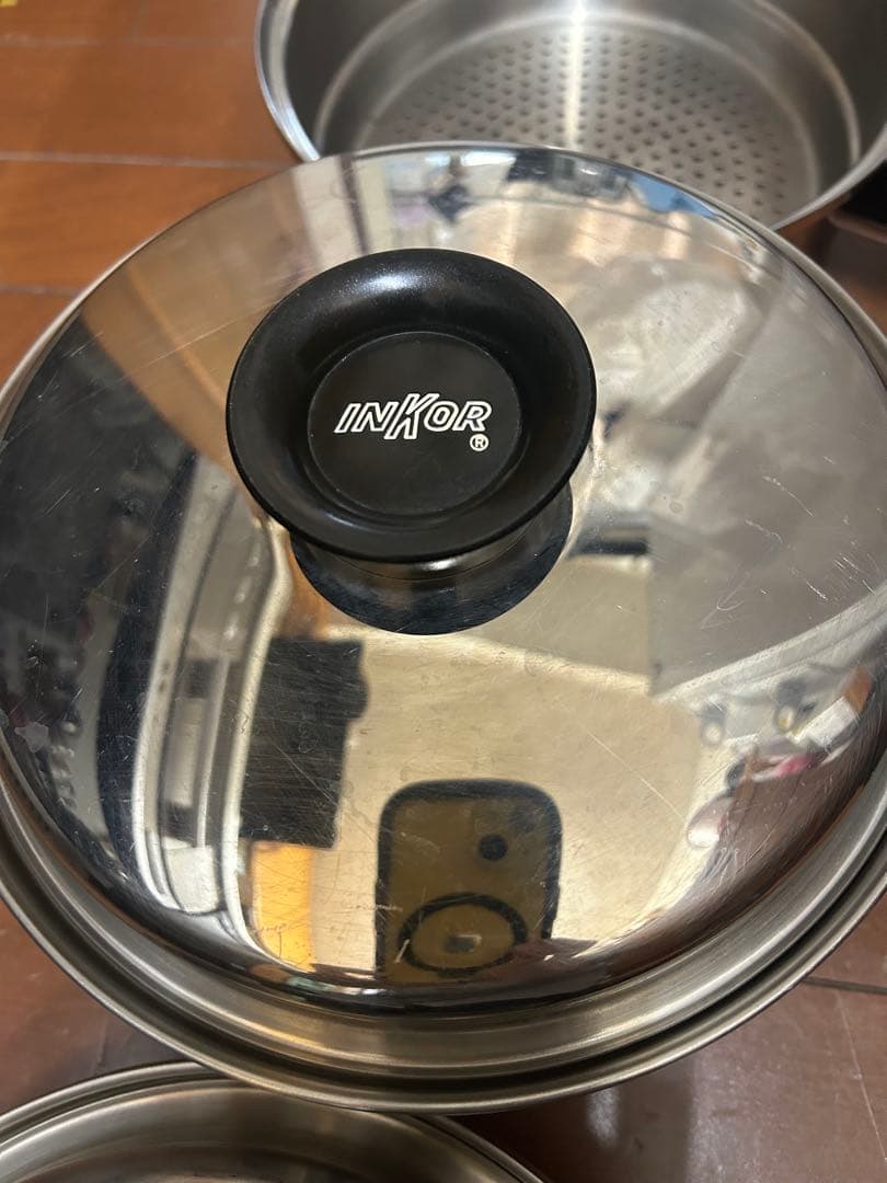 IH対応セット　インコア　INKOR(3コート・小フライパン・蒸しパン・蓋1つ)