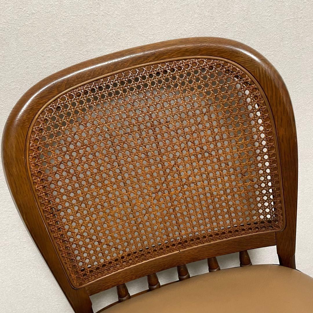 飛騨産業　キツツキ木製ダイニングチェアラタンバックチェア　ヴィンテージ古家具　②