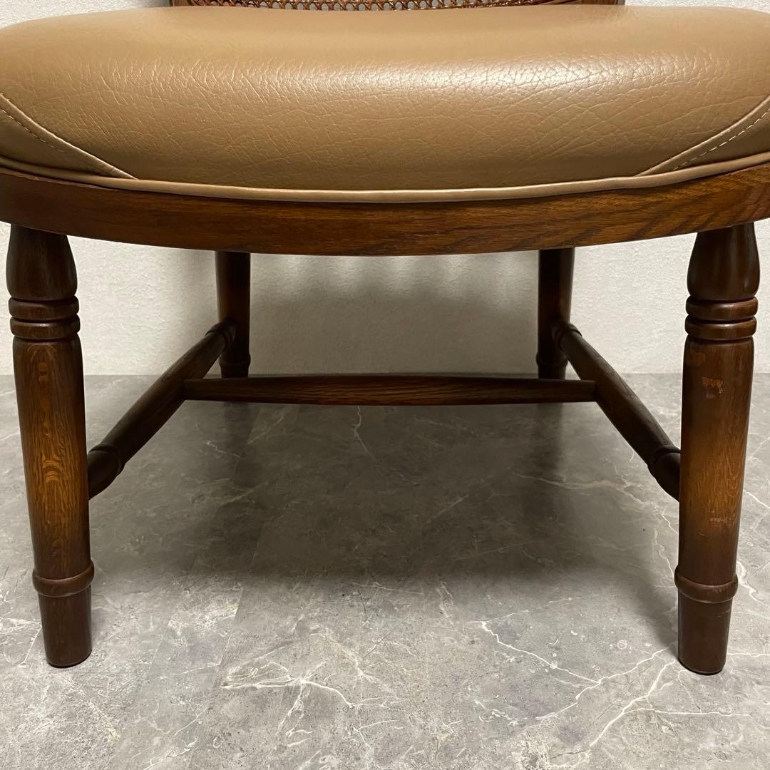 飛騨産業　キツツキ木製ダイニングチェアラタンバックチェア　ヴィンテージ古家具　②