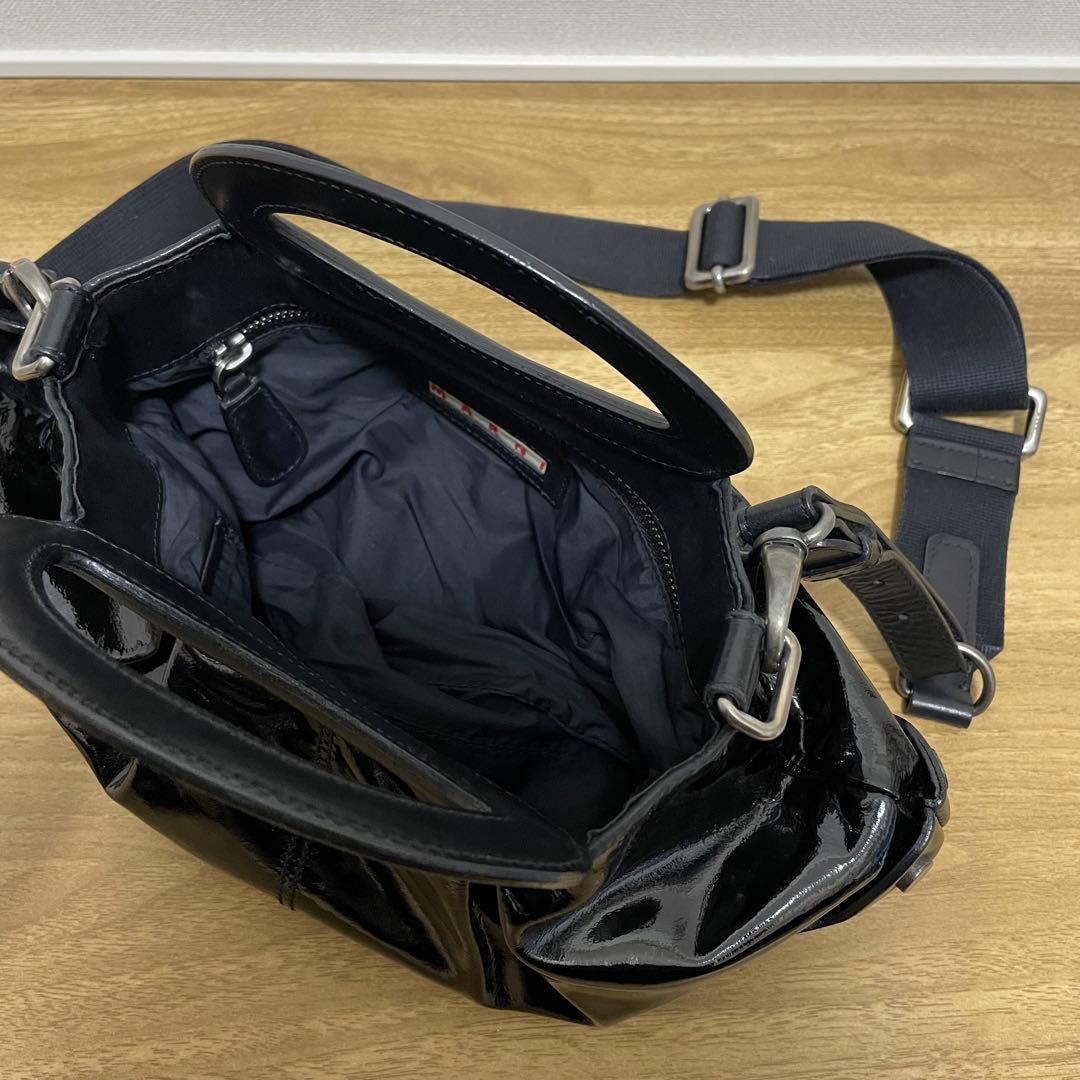 《極美品》MARNI（マルニ ） レザー ショルダーバッグ ブラック 黒