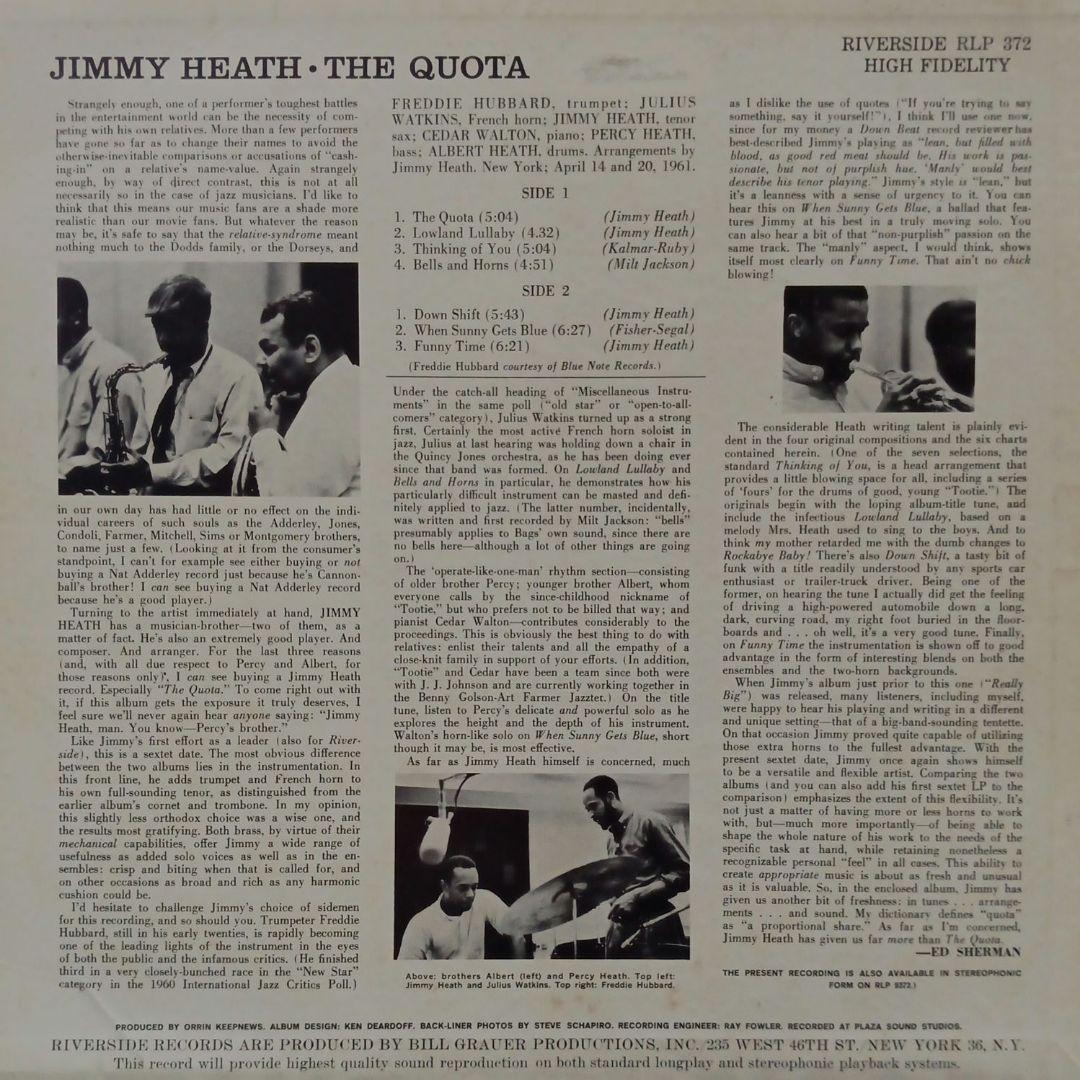 ジャズレコード　ジミー・ヒース/ザ・クォーター