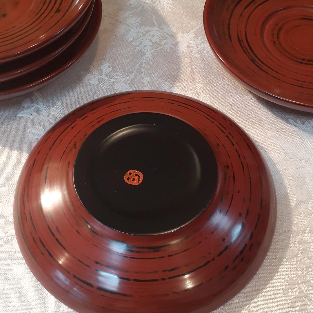 田中勝重　作　根来塗茶托５点