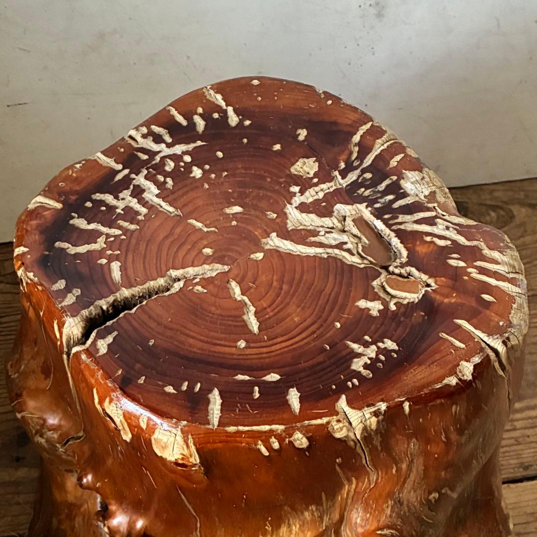 ヴィンテージ 天然木 切り株 根張り スツール プランター サイドテーブル
