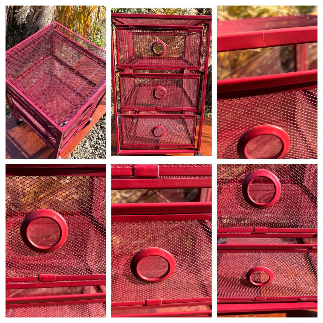 廃盤 稀少品　IKEA ANDY 赤 キッチンワゴン ポストモダン