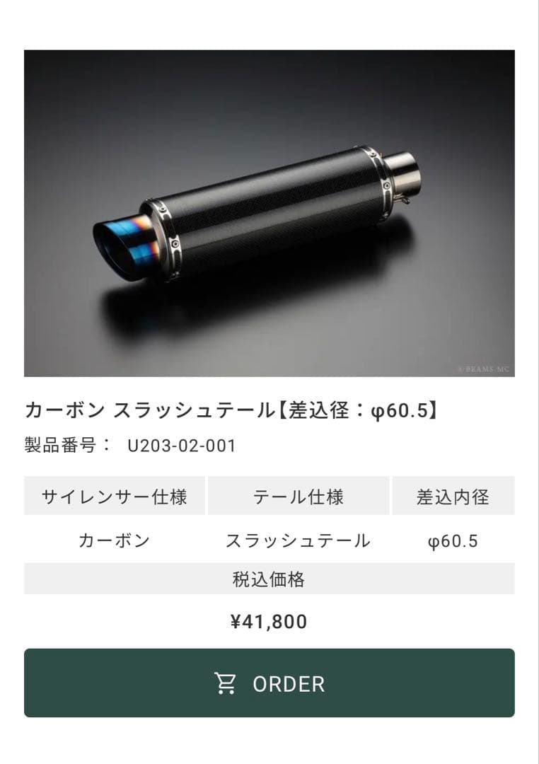 BMS-Rカーボンスラッシュサイレンサー Φ100 差込径Φ60.5