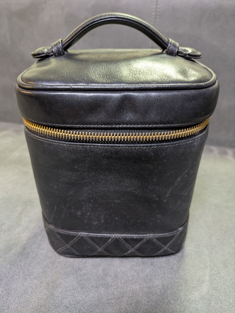 CHANEL　バニティバッグ　ビコローレ　黒　ラムスキン
