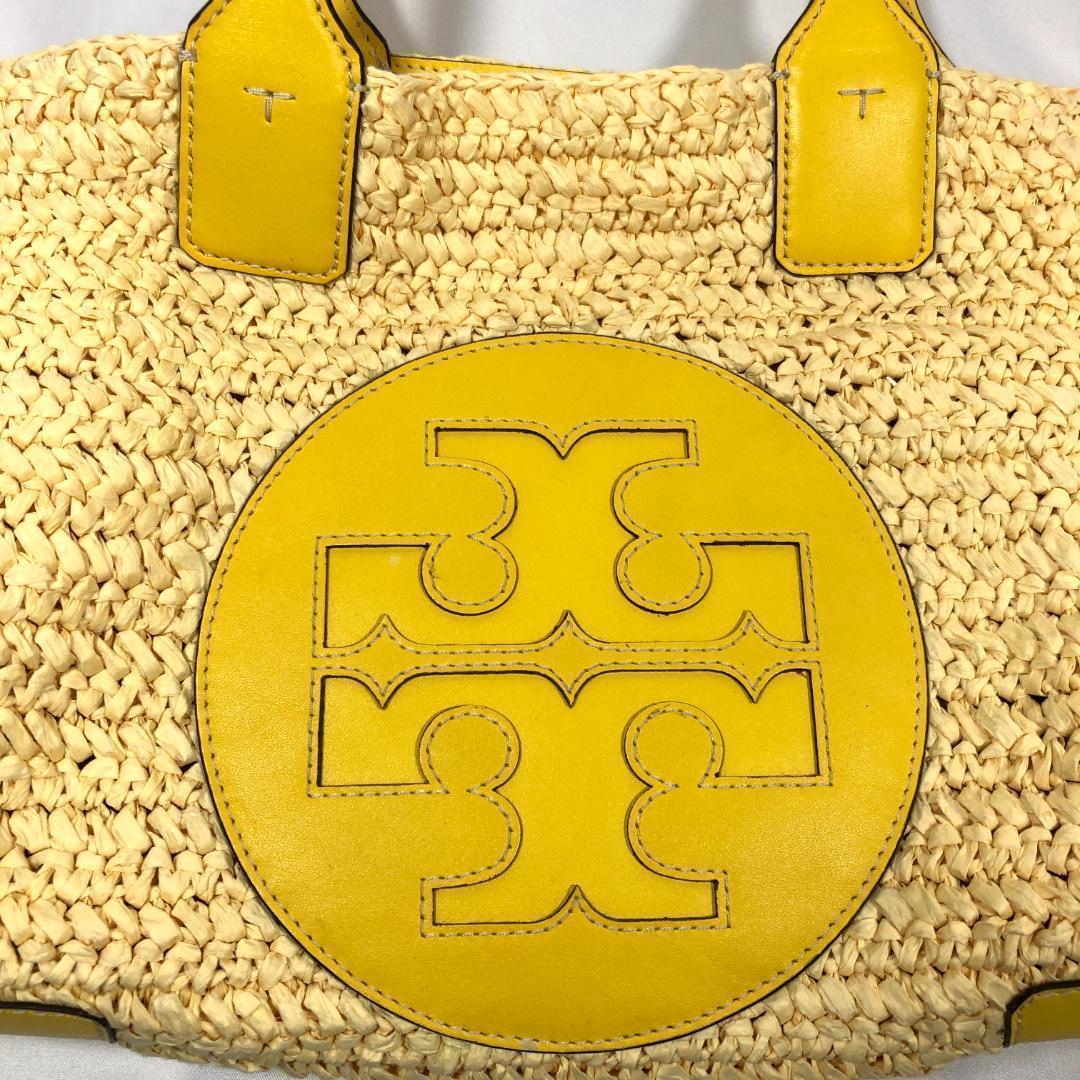 Tory Burch Ella かごバッグ トート ストローレザー イエロー